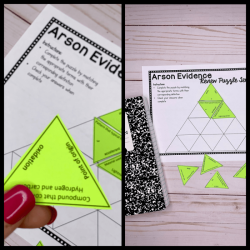 Arson evidence review puzzle template