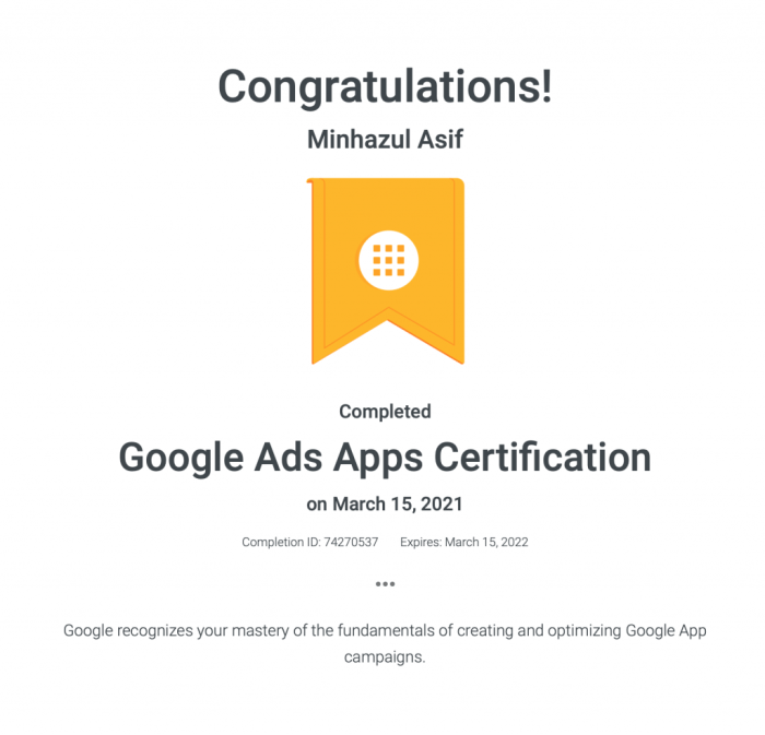 Google ads apps certification answers