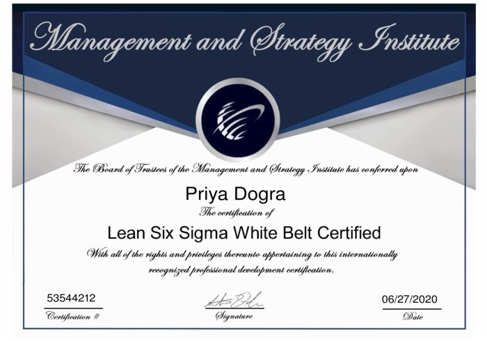 Six sigma white belt certification answers