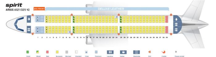 Spirit airlines airbus a319 seating