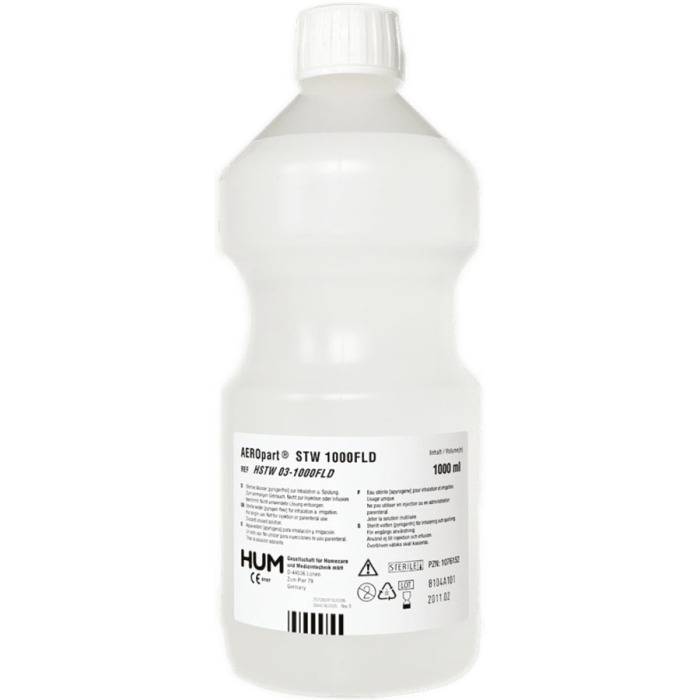 Sterile water for oxygen concentrator