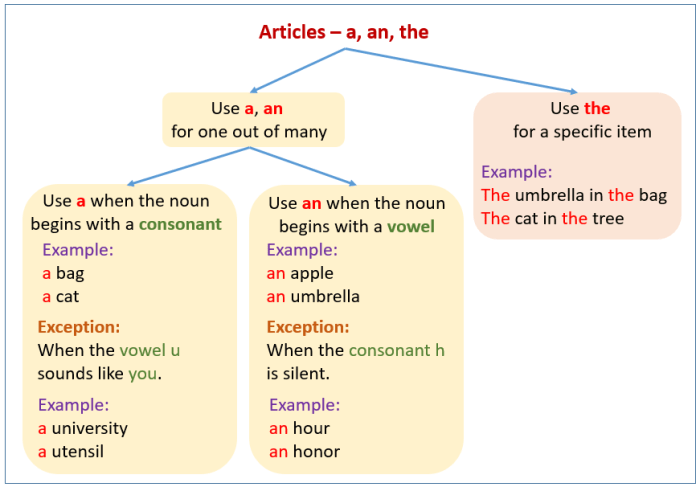 Interactive grammar tutorial nouns and articles